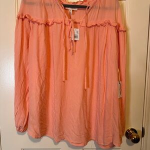Jessica Simpson Maternity Coral Peasant Blouse